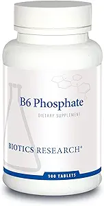 Biotics Research B6 Phosphate Forma biológicamente activa de la vitamina B6 (piridoxal-5-fosfato), soporta función inmunitaria, metabolismo, salud cardiovascular 100 Tablets