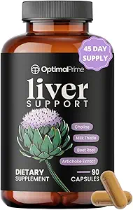 Optimal Prime Liver Cleanse Detox &amp; Repair, Milk Thistle Supplement, Liver Detox, Liver Supplement, Liver Support, Dose for Your Liver, Artichoke Extract, Beetroot, Zinc, Choline - 90 Capsules