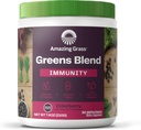 Increíble Grass Greens Blend Superfood for Immune Support: Super Greens Powder Smoothie Mix with Organic Spirulina, Chlorella, Beet Root Powder, Digestive Enzymes & Probiotics, Elderberry, 30 Servings