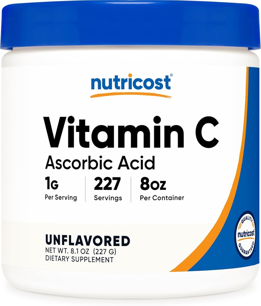 Nutricost Ascorbic Acid Powder (Vitamin C) 0.5 LBS (8 onzas)
