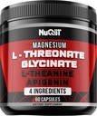 60 cápsulas - Magnesium L-Threonate Capsules 500mg Magnesium Glycinate 500mg L-Theanine 200mg &amp; Apigenin 50mg - Beneficios Impresionantes para el soporte Positivo Mood, Immune System, Brain Health & Focus
