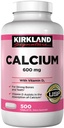 Calcio de Firma Kirkland 600 mg. con vitamina D3, 500 Tabletas (2 Pack)