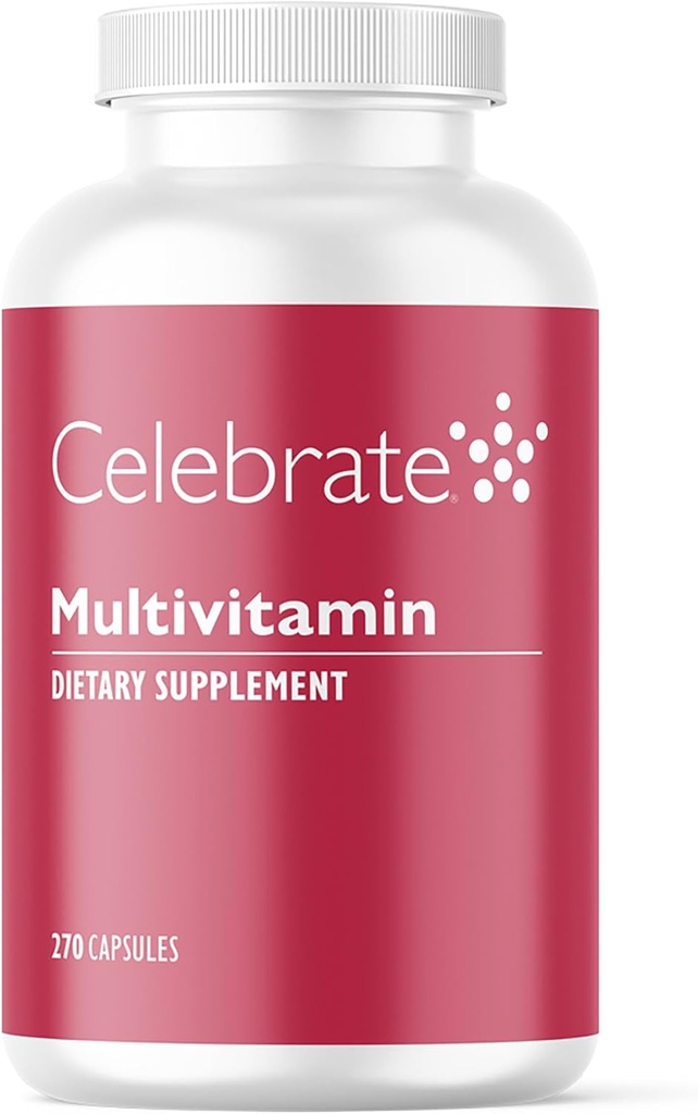 Celebrar vitaminas Multivitaminas bariatricas, Iron Gratis - Post Gastric Bypass &amp; Sleeve Gastrectomy Suplemento para hombres y mujeres - Minerales esenciales & vitaminas A, B, D &amp; E (270 cápsulas)