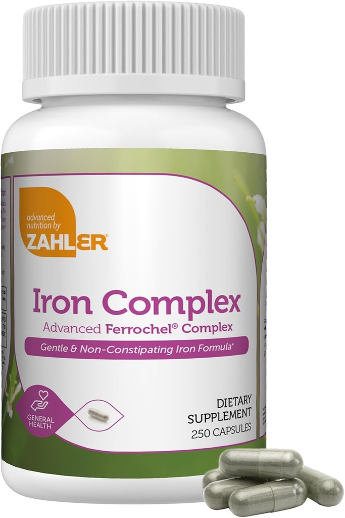 Complejo de hierro Zahler, Complejo avanzado de Ferrochel®, 250 cápsulas