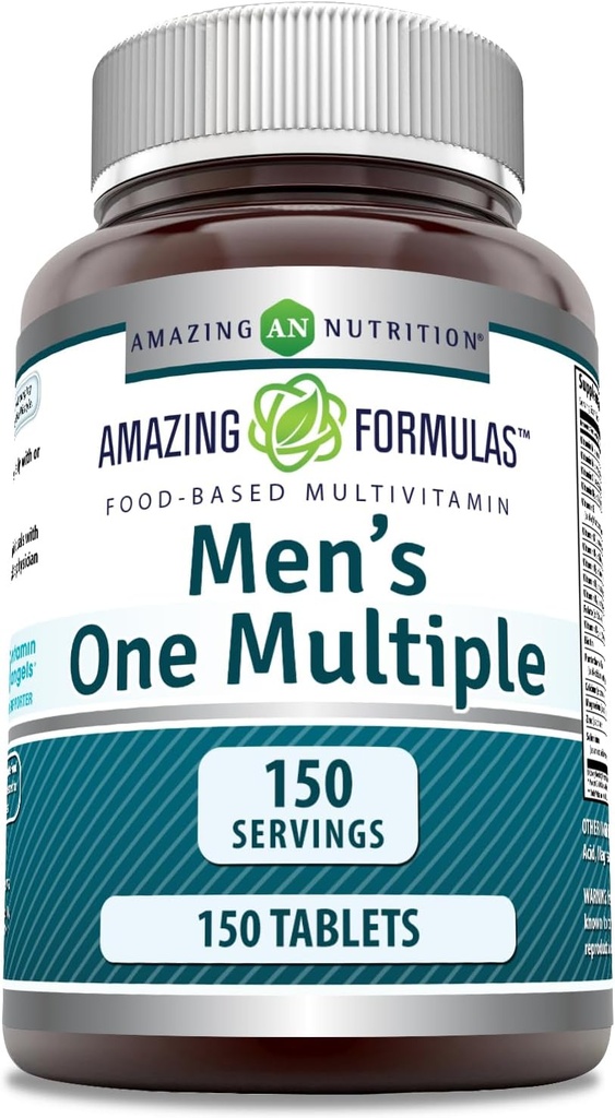 Fórmulas Asombrosas Suplemento Multivitamínico para Hombres TENIDO Alimento Basado TENIDO 150 Tablets TEN Perfect Blend of Vitamins, Minerals &amp; Probiotics TEN NO-GMO TEN Gluten-Free TEN Made in USA