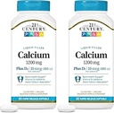 21st Century Calcium Plus D3 Liquid Filled Softgel, 1200 mg, 90 Cuenta (Pack of 2)