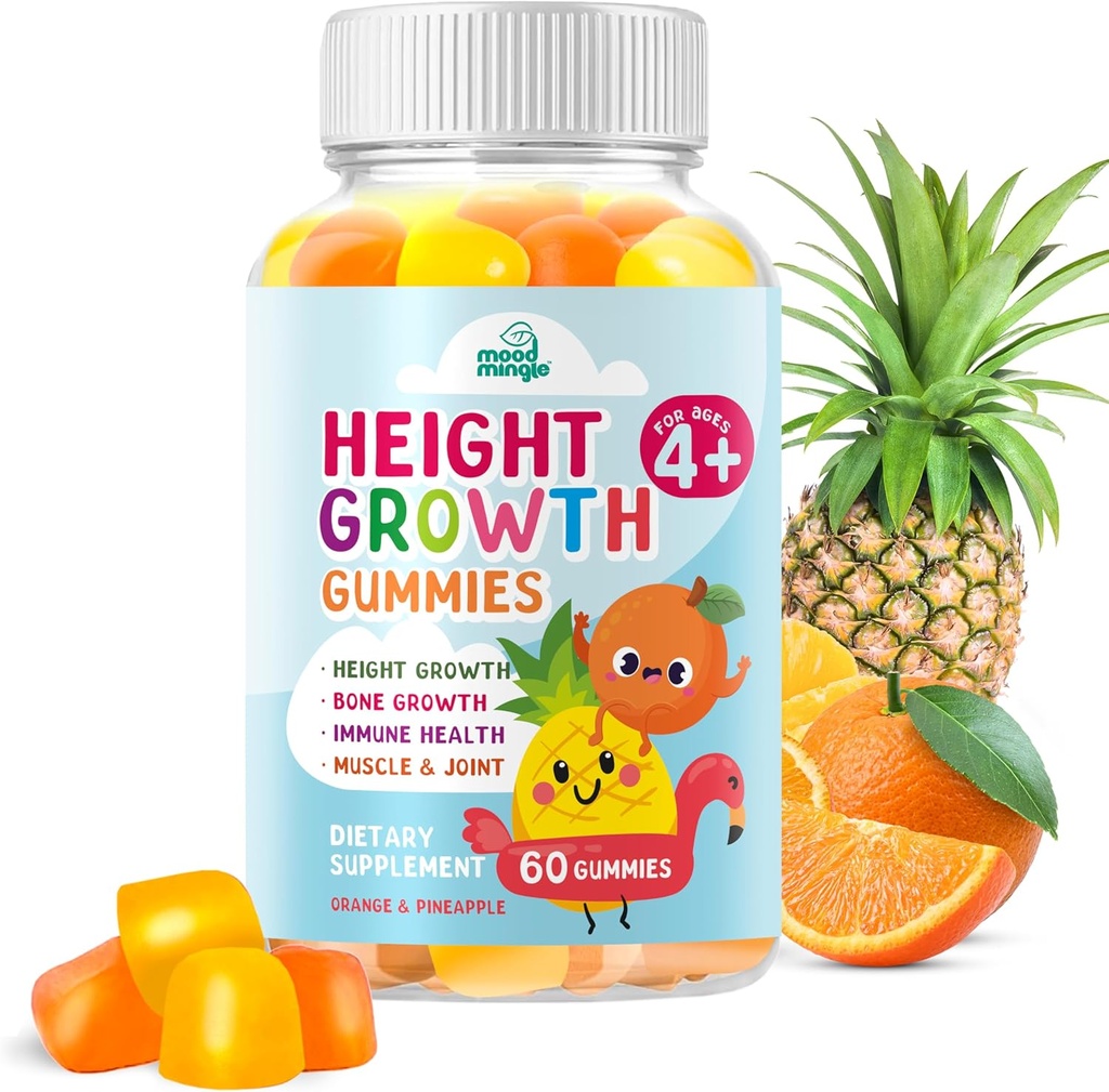 Crecimiento de altura Gummies Suplemento - Niños Adolescentes Aumentador de altura Maximizador de crecimiento vitaminas más alto
