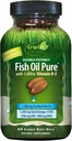 Aceite de pescado de doble potencia Puro por Irwin Naturals, Citrus Flavor con vitamina D-3, 60 Líquidos Soft-Gels