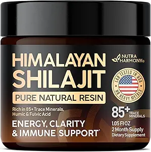 Shilajit Pure Himalayan Resin ← Lab Tested in USA ← Naturalmente Occurred Shilajit for Hombres " Mujeres que viven 85+ Trace Minerals " Fulvic Acid Complex  durable Energy, Mental, Immune Support - 1.05 fl oz, 2 Month Supply