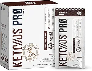 Pruvit Keto//OS Pro Chocolate Oscuro + MCT Ketones - Keto//OS Pro Suplemento para el Boost de Energía, Mejor Digestión y Ayuda a Combatir el Proceso de Envejecimiento - 20 Pack