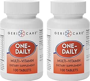 GeriCare One-Daily Multi-Vitamin Tablets Dietary Suplement 100 Count (Pack of 2)