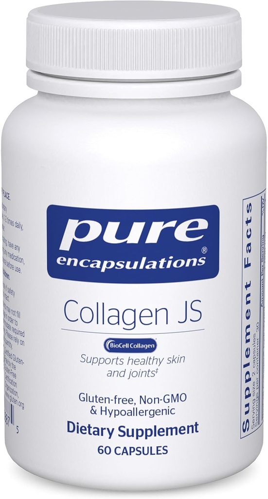 Pure Encapsulations Collagen JS - Skin & Joint Health* - 1,000 mg Hydrolyzed Biocell Collagen - Gluten Free " Non-GMO - 60 cápsulas