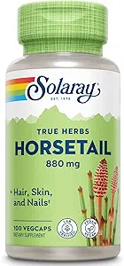 SOLARAY Horsetail 880 mg | Silica Supplement for Healthy Hair, Skin, Nails & Joint Support | 50 Servings | 100 VegCaps