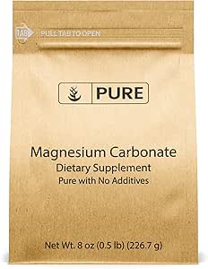 Ingredientes originales puros Carbonato de Magnesio (8oz) Suplemento de Magnesio, No GMO, Multi-Purpose