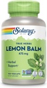SOLARAY Lemon Balm Aerial 475 mg - Calma y Relajación Mental Saludable y Apoyo al Descanso - Todo Aerial para el Perfil Nutriente Completo - No GMO, Vegan - 100 Servimientos, 100 VegCaps