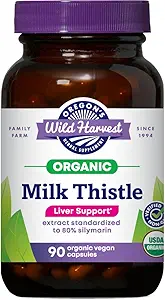 La cosecha silvestre de Oregon Certified Organic Milk Thistle USDA Certified Organic Herbal Supplement, 90 Count