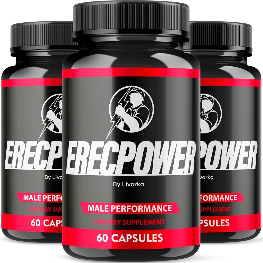 (3 Pack) Erecpower for Men Supplement Capsules, Erecpower Piills All Natural Ingredients, Erecpower Original Advanced Formula, Erecpower Vitamin Support, Ericpower Reviews, 180 cápsulas para 3 meses