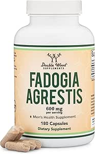 Fadogia Agrestis 600mg Por Serving (180 cápsulas) Poderoso Extracto para apoyar el rendimiento atlético (Tercera Parte testada, No GMO, Vegan, Gluten Gratis) por Madera Doble