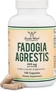 Fadogia Agrestis 600mg Por Serving (180 cápsulas) Poderoso Extracto para apoyar el rendimiento atlético (Tercera Parte testada, No GMO, Vegan, Gluten Gratis) por Madera Doble