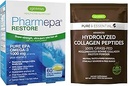 Pharmepa Restore &amp; Advanced Hydrolyzed Collagen Peptides Bundle, 1000mg Pura EPA Omega-3 Fish Oil & 100% Grass Fed Bovine Collagen Protein Powder, por Igennus