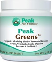 Peak Pure & Natural Peak Greens Support pH Balance and Alkalinity TEN Superfood Green Drink Powder TEN Blend of Fermented Grass, Vegetable, " Fruit TEN Digestive Enzyme " Probiotic Powder
