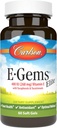 Carlson - E-Gems Elite, 400 UI Vitamina E con Tocopherols " Tocotrienols, Heart Health " Optimal Wellness, Antioxidante, 60 geles blandos