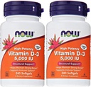 Ahora Alimentos Vitamina D3 5.000 UI, 240 softgels (Pack de 2)