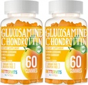 Glucosamine Chondroitin Gummies with MSM & Elderberry Extra Strength - Joint Support, Antioxidant Immune Support Supplement for Adults, Men &amp; Women120 Orange Gummies