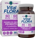 Vital Planet - Vital Flora Women Over 55 Daily Probiotic, 60 Billion CFU, Diverse Strains, Organic Prebiotics, Vaginal and Immune Support, Digestive Health Probiotics for Women 30 Capsules