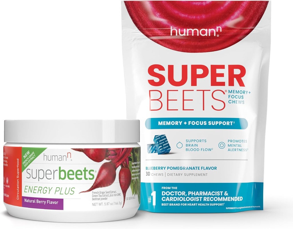 Humann SuperBeets Energy Plus &amp; Memory + Focus Chews