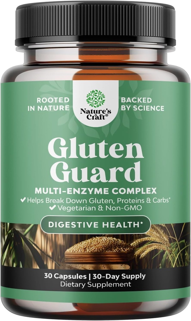 Enzimas digestivas rápidas para la intolerancia - Enzimas digestivas para hombres de mujeres para la descomposición con DPP IV Blend Plus Lipase Amylase Bromelain for Gut Health &amp; Digestion Support - 30 Ct
