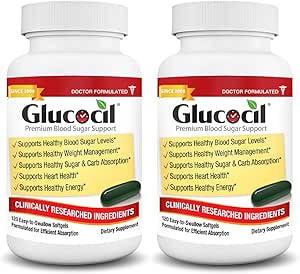Glucocil – Softgels - Premium Blood Sugar Support - Over 2 Million Bottles Sold - Supports All 3 Blood Sugar Essentials - Since 2008, with Berberine, Proprietary Mulberry Leaf, and More, 2-Pack