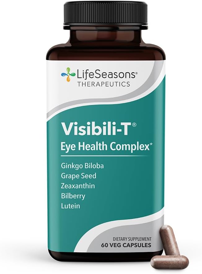 Visibili-T - Suplemento vitamínico para la salud de los ojos &amp; Visión Soporte - Carrot Root, cromo, mora, Ginkgo Biloba, Grape Seed Extract, Lycopene, Vitamina A, Lutein &amp; Zeaxanthin - 60 cápsulas