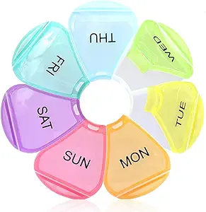 Organizador semanal de píldoras 7 días, grandes cajas de píldoras diarias, caja de píldoras, dispensador de píldoras, organizador de píldoras para vitaminas, aceites de pescado, suplementos (coorales)