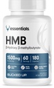 HMB (Beta-Hydroxy Beta-Methylbutyrate) 1500mg Por Serving, Essentials (60 Servings, 180 Capsules)