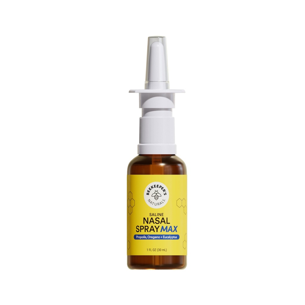 Naturales Propolis Nasal Rinse Spray Max, Alivio para Adultos w/Eucalyptus, Oregano & Saline, Limpia la Congestión Nasal, Moisturizes Sinus Canal, " Cavities Sinus Decongest, 1 fl oz