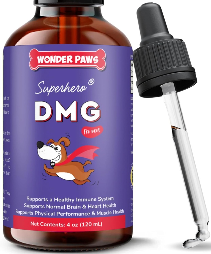 Premium DMG for Dogs – DMG Liquid to Support Immune Health, Skin, Stamina, Muscles, Stress & Performance - Dimethylglycine (DMG) for All Ages, Sizes & Breeds – 4oz