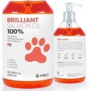Aceite de Salmón Brillante para Perros, Gatos &amp; Puppies ← Omega 3 Fish Oil Suplemento líquido con DHA, EPA Fatty Acids ← Soporta Skin and Coat, Immune System " Joint Function ← Hofseth BioCare (10oz)