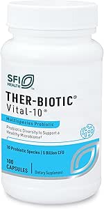 SFI Health Klaire Labs Ther-Biotic Vital 10 - Multistrain Probiotic with Lactobacillus, Bifidobacterium &amp; More - Support Gut Health, A Balanced Microbiome & Immune Function (100 cápsulas)