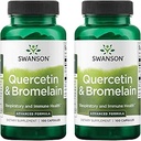 Swanson Quercetin & Bromelain-Promote Respiratory Health Support-Aid Seasonal Immune System Health-Support Cholesterol Levels Ya w/i Normal Range 100 Caps (250mg Quercetin/78mg Bromelain) 2 Pack