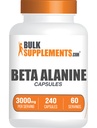 BulkSupplements.com Beta Alanine Capsules - Beta Alanine Supplement, Beta Alanine Pills, Beta Alanine 3000mg - Gluten Free, 4 cápsulas por Serving, 240 cápsulas (Pack of 1)