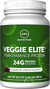 MRM Nutrición Veggie Elite Performance Protein ← Chocolate Mocha Flavored Tortura Plant-Based Protein habit Easy to Digest  durable with BCAAs habit Vegan + Gluten-Free tención clínicamente testado vidas Enzimas digestivas ← 30 Servings