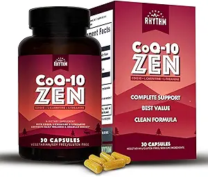Natural Rhythm CoQ10-ZEN (Coenzyme Q10 + L-Carnitine + L-Theanine) - 30 cápsulas