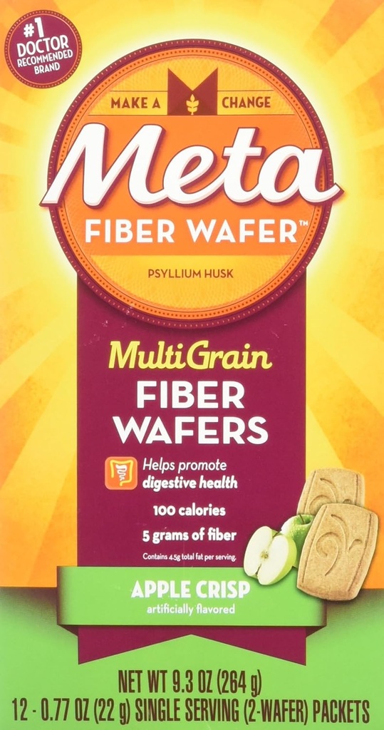 Metamucil Fiber Wafers Apple Crisp 24 Cada uno (Pack of 6)