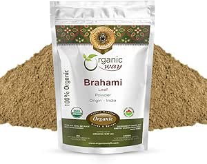 Orgánica Brahmi Leaf Powder (Bacopa Monnieri) - Orgánica &amp; Kosher Certified  suya Raw, Vegan, Non GMO & Gluten Free ← USDA Certified  duradera Origin - India (1/4 LBS)