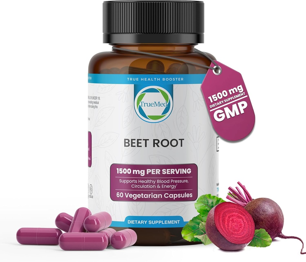 Orgánica Beet Root Powder Capsules ← Apoyo Energía, resistencia " , Oxido Nitrico Boost, Apoyo a la Salud del Corazón " Circulación Silencioso No-OMM 60 cápsulas vegetales, EE.UU.