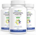 Fisetina lipomal con suplementos de quercetina 1200 mg por ser, alta absorción Polyphenols Antioxidantes para mujeres, hombres, no GMO, libre de gluten,3 botella-180 Softgels
