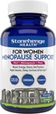 Stonehenge Health for Women Menopause Support for Peri + Menopause + Post - Mood, Energy, Stress, Hot Flashes, Night Sweats, Sleep & Cortisol, Chromax Chromium, Vitamina D3, KSM-66 Ashwagandha Extract