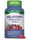 La verdad de la naturaleza Melatonin Gummies Silencio 10mg Silencio 140 Conde Silencio Berry Flavor Silencio Vegan, No GMO &amp; Gluten Suplemento gratuito para adultos