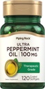 Piping Rock Peppermint Oil Softgel Supplement | 100mg | 120 Pills | Therapeutic Grade Extract | Non-GMO, No Artificial Sweetener, Gluten Free